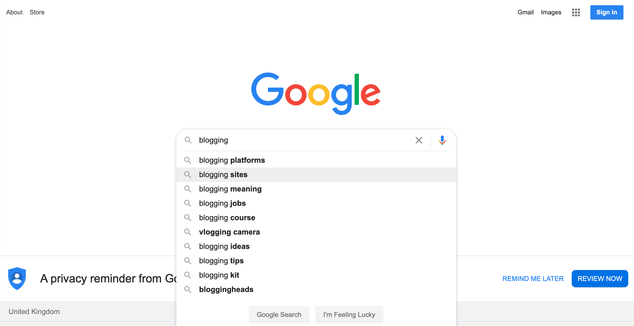 Google Search Suggests