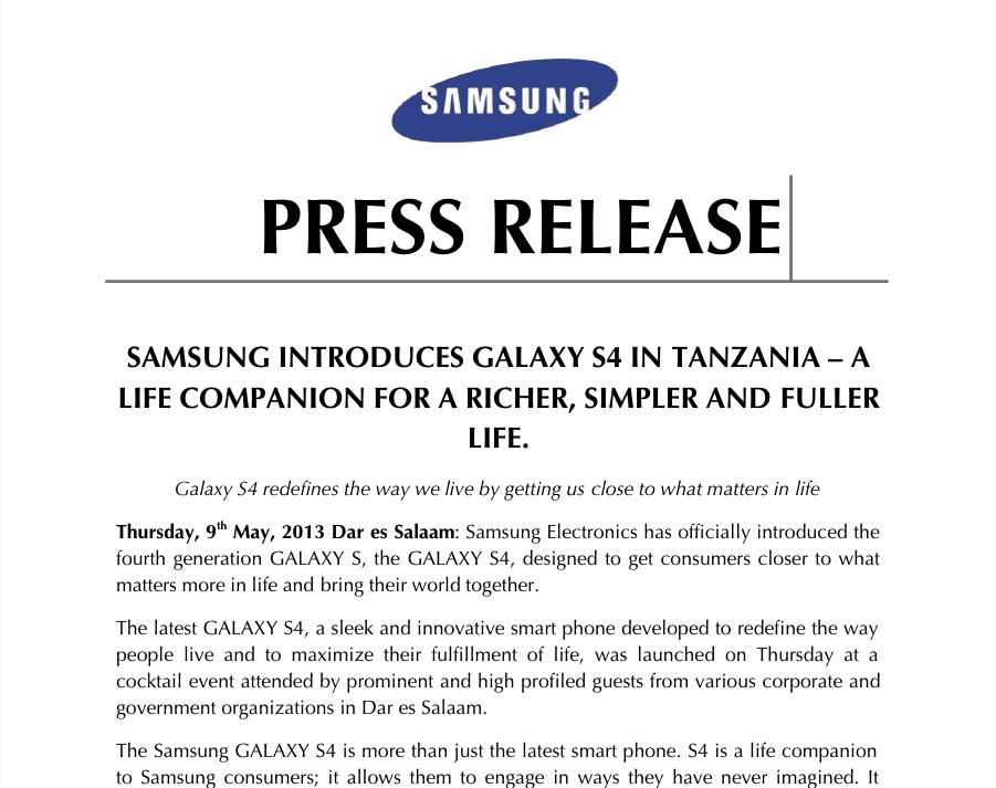 Samsung Press Release