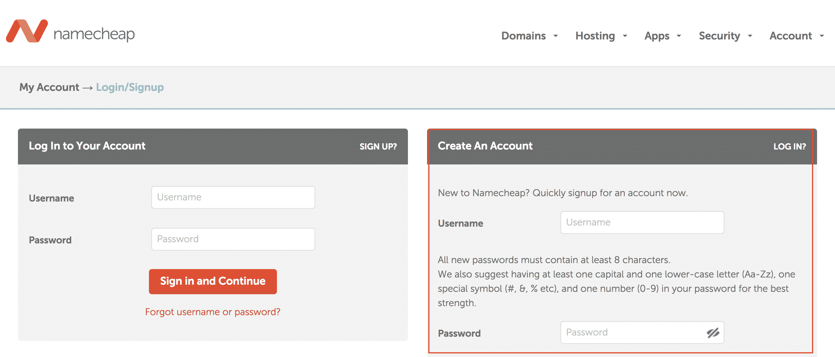 Register an account with NameCheap