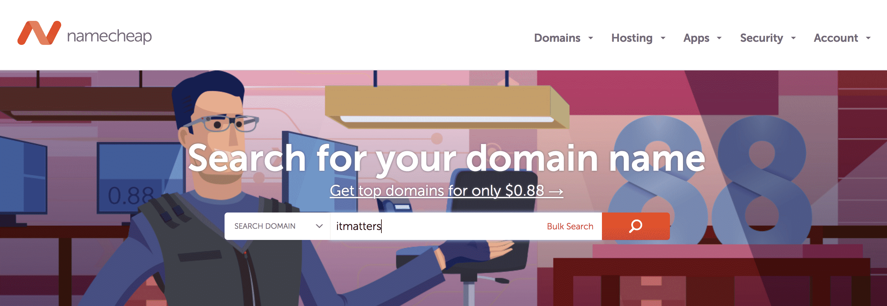 Registering a domain name with NameCheap